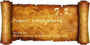 Tomecz Konstantina névjegykártya